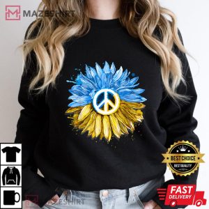 Ukraine Shirt Sunflower Ukranian Flag Support Women black sweatshirt