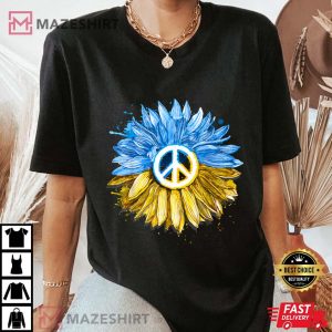 Ukraine Shirt Sunflower Ukranian Flag Support Women black