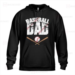 Baseball Dad Baseball lover for Father black hoodie front 2
