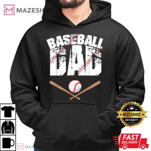 Baseball Dad Baseball lover for Father Men black hoodie 2 2