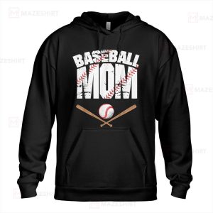 Baseball Mom mother day black hoodie front