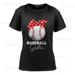 Baseball Sister Vintage Messy Bun Funny Mothers Day black women tshirt