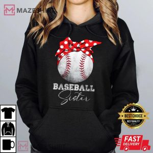 Baseball Sister Vintage Messy Bun Funny Mothers Day Women hoodie 2