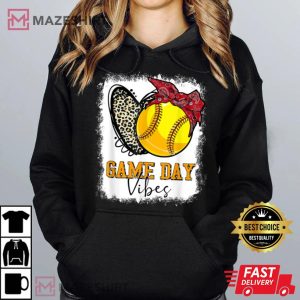 Bleached Softball Game Day Vibes Leopard Heart Headband Mom Women hoodie 2