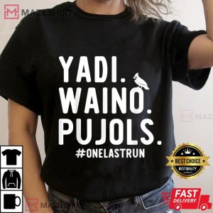 Yadi Waino Pujols onelastrun Baseball Softball Lover Women black t shirt