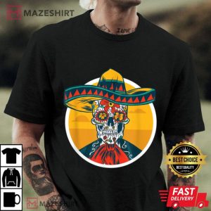 130. Cool Cinco de Mayo Mexican Skeleton Mariachi Fiesta Party T Shirt Men black t shirt 2