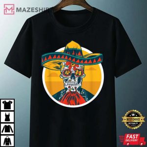 130. Cool Cinco de Mayo Mexican Skeleton Mariachi Fiesta Party T Shirt Unisex black