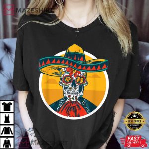 130. Cool Cinco de Mayo Mexican Skeleton Mariachi Fiesta Party T Shirt Women black