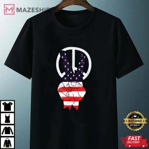 Fourth 4th of July American Flag Peace Unisex black