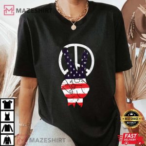 Fourth 4th of July American Flag Peace Women black