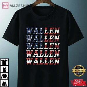 Cute Wallen Shirt American Flag Red White Blue Merch Outfit Unisex black