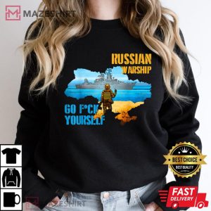 Warship Ukraine Map Pride Vintage Ukraine Postage Stamp T-Shirt