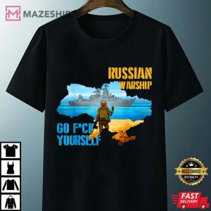 Warship Ukraine Map Pride Vintage Ukraine Postage Stamp T-Shirt