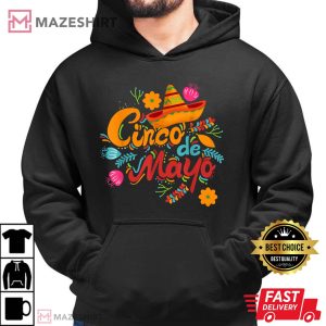 Happy Cinco De Mayo With Mexican Sombrero Men black hoodie 2