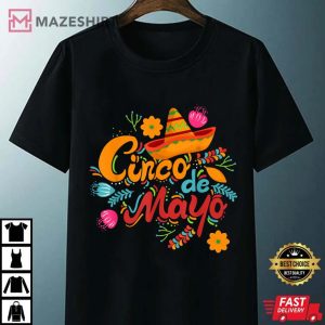 Happy Cinco De Mayo With Mexican Sombrero Unisex black