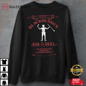 Blackbeard's Bar and Grill Staff Style Shirt, Our Flag Means Death, Gentleman Pirate T-Shirt