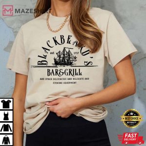 Vintage BlackBeard's Bar and Grill Shirt, Our Flag Means Death T-Shirt, Gentleman Pirate LGBT