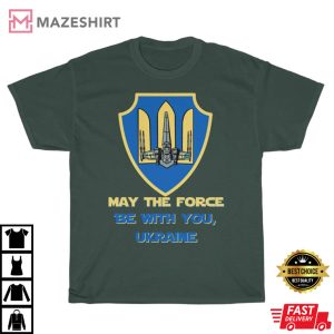 Ukraine Rebel Alliance May The Force Be With You Unisex T-Shirt, Star Wars X-Wing Ukraine Coat of Arms As Zelensky Wore on May The 4th Shirt