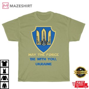 Ukraine Rebel Alliance May The Force Be With You Unisex T-Shirt, Star Wars X-Wing Ukraine Coat of Arms As Zelensky Wore on May The 4th Shirt