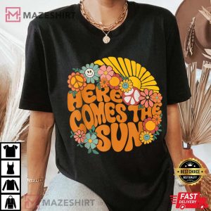 Retro Here Comes The Sun Floral Summer Family Vacation 2022 Women black1