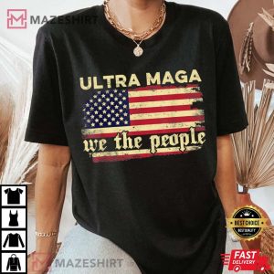 Funny Ultra Maga Vintage American Flag Ultra Maga Retro Women black
