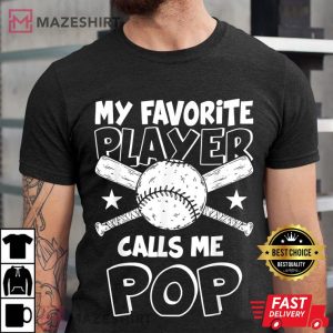 My Favorite Player Calls Me Pop Baseball Softball Love Men black t shirt 1