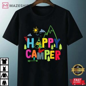 Happy Camper Camping Funny Gift Men Women Kids Unisex black