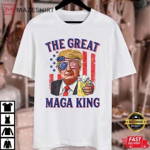 The Great Maga King Funny Trump Beer US Flag Ultra Mega King Unisex white