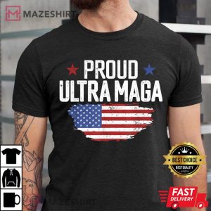 Ultra Maga Shirt American Flag Disstressed Proud Ultra Maga Men black t shirt 2