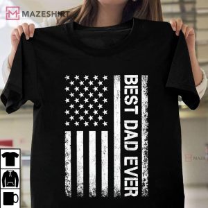 Best dad ever US American flag gift for fathers day Unisex shirt 2