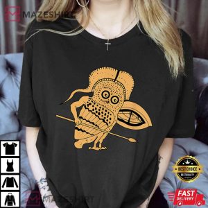 Little Owl as a Hoplite warrior Women black