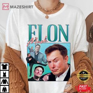 Elon Musk Homage T shirt Tee Top Funny Meme Icon Legend 90s 80s Shirt