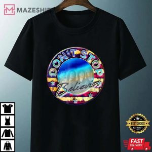 Vintage Classic Journey 1980 Dont Stop Believing Usa Flag Unisex black