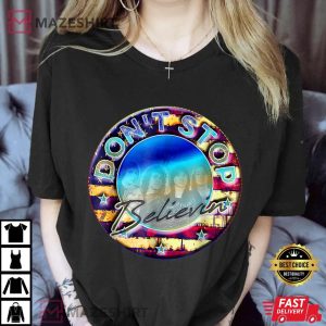 Vintage Classic Journey 1980 Dont Stop Believing Usa Flag Women black