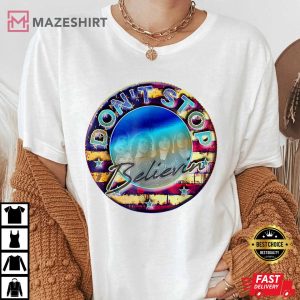 Vintage Classic Journey 1980 Dont Stop Believing Usa Flag Women white