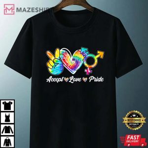 Accept Love Pride Transgender Tie Dye LGBT Pride Month Unisex black