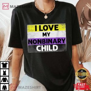 I Love My Nonbinary Child LGBT Non Binary Awareness Dad Mom Women black