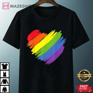 LGBT Gay Pride Flag Shirt Gay Pride 2022heart lgbt Unisex black