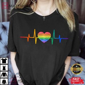 Lovely LGBT Gay Pride Heartbeat Lesbian Gay Transgender Love Women black