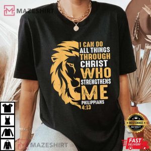 Christian I Can Do All Things Through Christ Lion Faith Women black