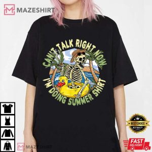 Funny Skeleton Cant Talk Right Now Im Doing Summer Women black