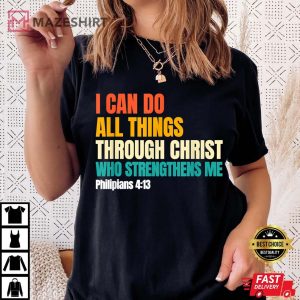 I Can Do All Things Through Christ Christian Faith Women black