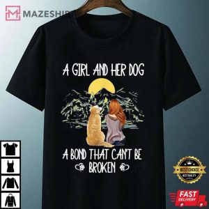 A Girl And Her Dog A Bond That Cant Be Broken Unisex black