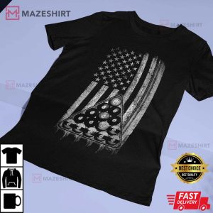 Pool Player T Shirt American Flag Billiards Lover unisex