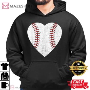 Baseball Heart Fun Mom Dad Men Women SOFTBALL Men black hoodie 2