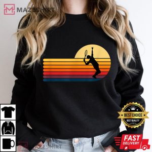 Retro Tennis Shirt Vintage Tennis Serve Retro Sunset Women black sweatshirt