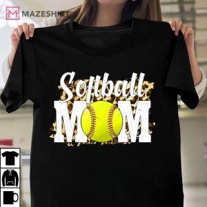 Softball Fans Leopard Women Softball Mom Unisex shirt 2