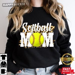 Softball Fans Leopard Women Softball Mom Women black sweatshirt