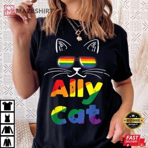 Ally Cat Pride Month Gay LGBTQ LGBT T-Shirt
