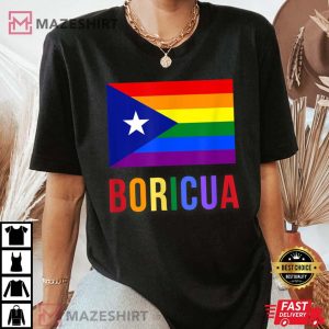 Puerto Rico Boricua Gay Pride LGBT Rainbow Wepa Women black